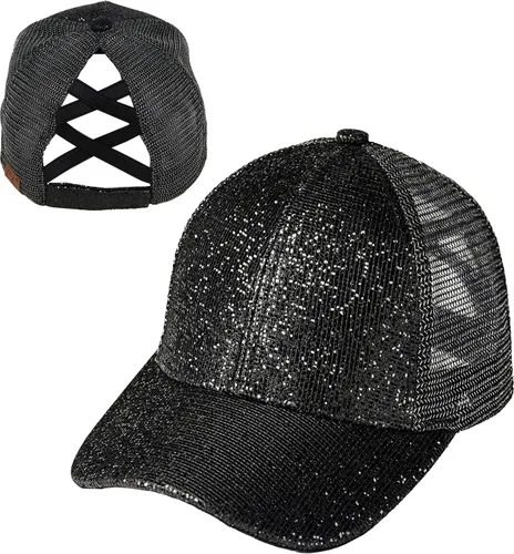Vista 37 de Funky Junque - Sombrero de cola de caballo para mujer, gorra de béisbol con ajuste ajustable y cola de caballo alta cruzada para uso diario Paquete