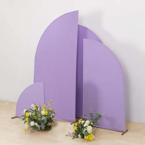 Vista 70 de Efavormart - Juego de 4 fundas de elastano beige para arco de media luna, fundas de telón de fondo Chiara de 2.5 pies a 7 pies para escenarios