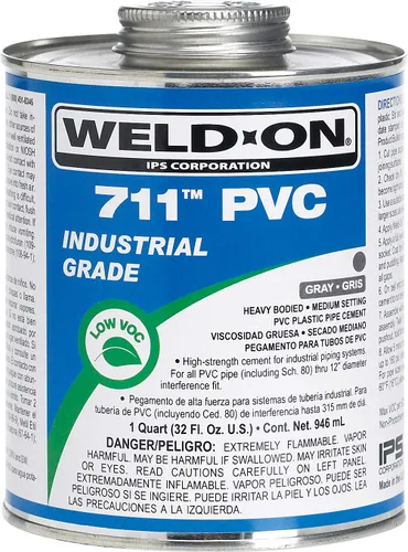 Vista 6 de Weld-On 10121 711 Cemento solvente de PVC de grado industrial de alta resistencia, de ajuste medio y bajo contenido de compuestos orgánicos