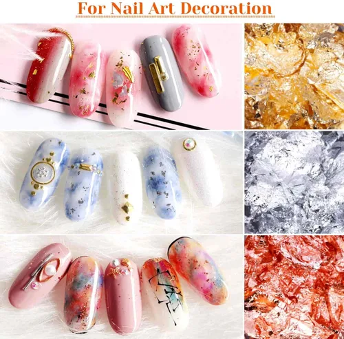 Vista 5 de PAXCOO - Escamas de lámina dorada para resina, copos de lámina dorada de imitación para uñas, pintura, manualidades, limo y fabricación de joyas