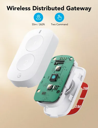 Vista 5 de GoveeLife Interruptor inteligente mini de doble botón, control de grupo para múltiples dispositivos, botón de control inalámbrico versátil