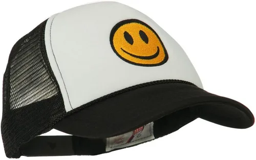 Vista 5 de e4Hats.com Gorra trasera de malla de espuma bordada Smile Face