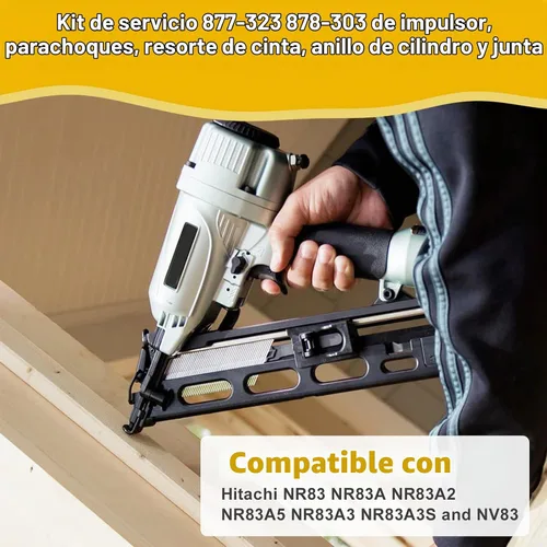 Vista 6 de 877-323 878-303 Kit de servicio de conductor, parachoques, resorte de cinta, anillo de cilindro y junta para armas Hitachi NR83A/A2 NR83A3 NR83A2