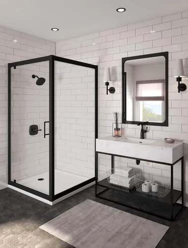 Vista 3 de DELTA FAUCET 676-BLLHP-DST Stryke Grifo de altura media menos mango negro mate solo agujero