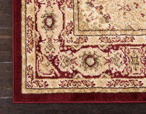 Vista 8 de Unique Loom - Alfombra clásica tradicional, colección Versalles, Polipropileno, Rojo/Borgoña