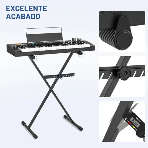 Vista 3 de GLEAM Soporte para teclado - Soporte para piano digital, estilo X individual, negro (capacidad: 100 lb)