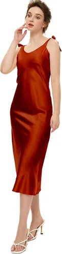 Vista 3 de Vestido de seda para mujer, sexy, elegante y lujoso, vestido formal de seda de morera