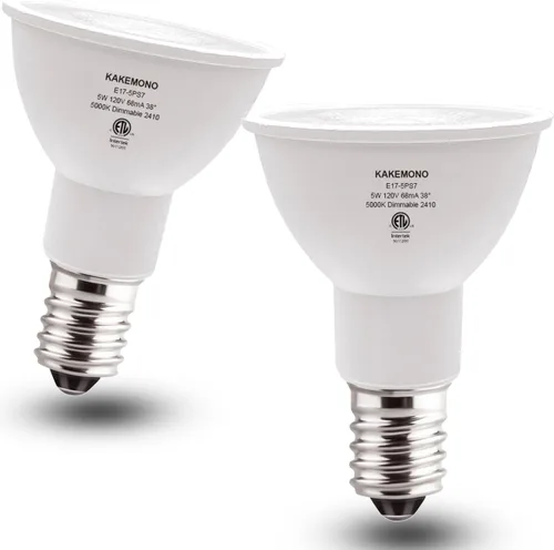 Vista 8 de KAKEMONO Foco LED E17 regulable de 40 W, reemplazo halógeno E17 tipo base intermedia 5W R14 reflector bombilla para escritorio de lectura, lámpara