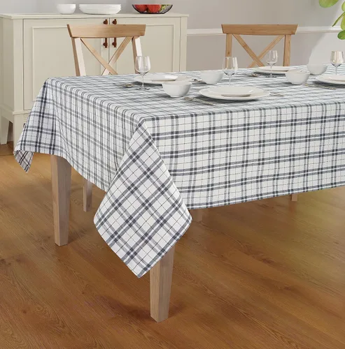 Vista 17 de Mantel de mesa rectangular - Cubierta de mesa - Algodón con costura mitrada - Fundas de mesa a cuadros para cocina, comedor, bodas, decoraciones