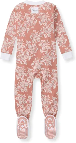 Vista 101 de Burt's Bees Baby Pijama para bebé niña, 100% algodón orgánico, pijama de una pieza, overol diagonal con cremallera, ajuste cómodo