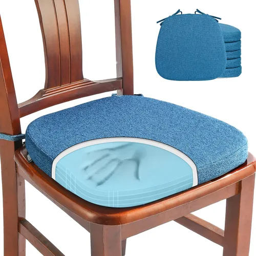 Vista 19 de SINOSSO 1 paquete de cojines de espuma viscoelástica para silla de comedor, tela tejida amigable de 16 pulgadas en forma de U, cómoda almohadilla