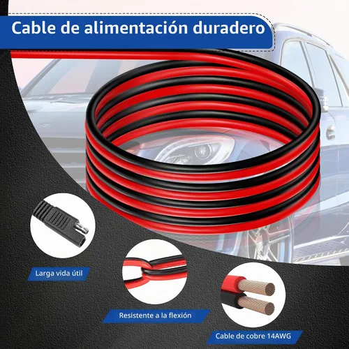 Vista 4 de YACSEJAO 10FT/3M SAE a encendedor de cigarrillos enchufe con cable