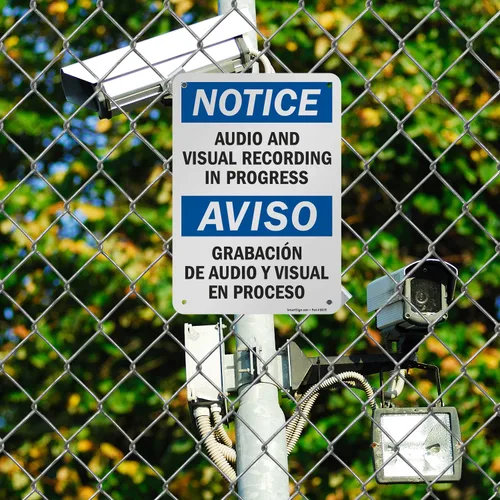 Vista 3 de Aviso: y visual de audio grabación en el Progreso, aviso Audio y grabacio vissual en señal, 10" x 7