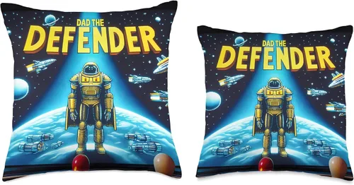 Vista 3 de 80s Retro Gamer Fathers Day Arcade Dads Throw Pillow