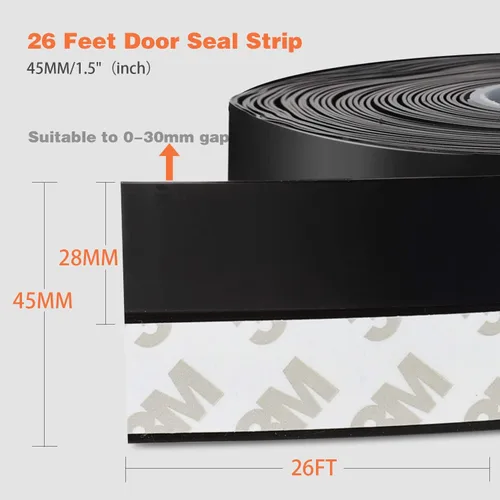 Vista 29 de MIKOSI cinta de sellado de silicona de 26 pies, cinta adhesiva para puertas, ventanas, huecos de duchas