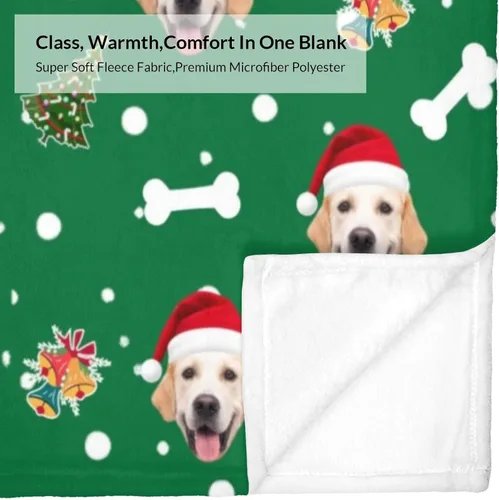 Vista 4 de Manta personalizada para mascotas con nombre de foto, retrato personalizado de perros y gatos, manta de forro polar conmemorativa, regalos