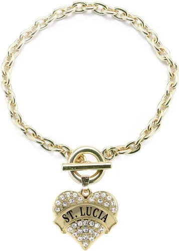 Vista 154 de Inspired Silver - Pulsera de oro con dije de corazón pavé con joyas de circonita cúbica