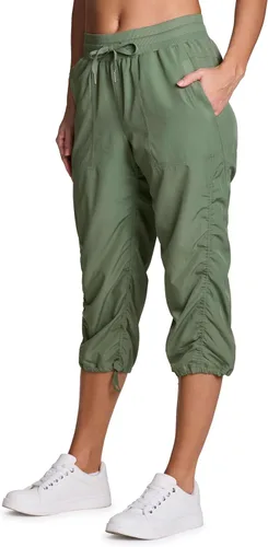 Vista 3 de RBX Active - Pantalón capri de cuerpo ligero y tejido elástico con cordón, moda para la mujer