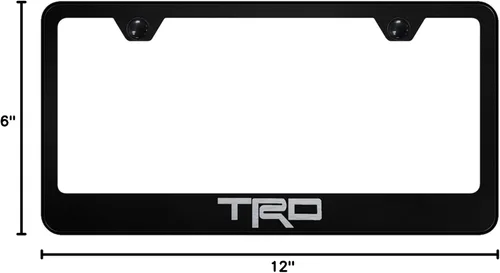 Vista 5 de Au-TOMOTIVE GOLD Marco de matrícula grabado con láser para Toyota TRD (negro) Grabado con láser, acero inoxidable, negro