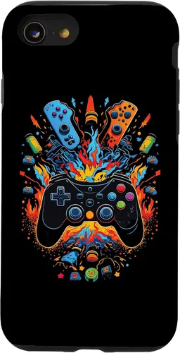 Vista 18 de iPhone 16 Gamer Aesthetic Graphic Gaming Video Games Boys Teens Kids Case