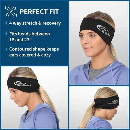 Vista 39 de TrailHeads - Diadema para mujer, diseño de cola de caballo, con banda para la oreja que absorbe la humedad, ideal para correr