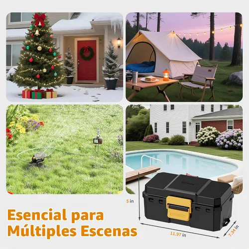 Vista 8 de Diivoo - Cubiertas para cables de extensión para exteriores, caja eléctrica impermeable