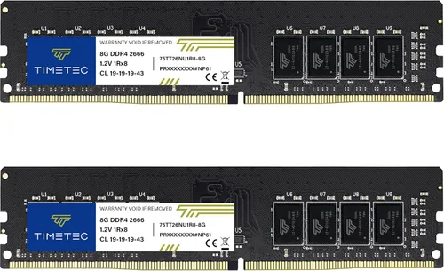 Vista 14 de Timetec 8GB DDR4 2666MHz (PC4-2666V) PC4-21300 UDIMM RAM de escritorio - 288-Pin 1.2V CL19 No ECC sin búfer DIMM Actualización del módulo de memoria