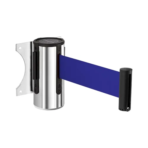 Vista 27 de DuraSteel Barrera retráctil para cinturón de control de multitudes de montaje en pared, cinturón de barrera retráctil negro de 9.2 pies, barreras