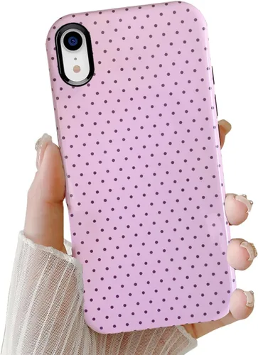 Vista 14 de Compatible con iPhone SE/8/7 Funda Linda para Celular, Diseño de Patrón Estético de Puntos, Funda Protectora Antiarañazos de 2 Capas Híbridas a Azul