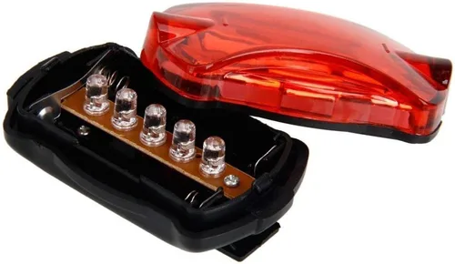 Vista 2 de Flashing Panda Luz de seguridad y reflector para bicicleta/jogging, 5 LED rojos, 6 funciones