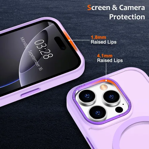 Vista 23 de Anuck - Funda magnética para iPhone 11 compatible con MagSafe, carcasa trasera mate translúcida dura, borde de TPU, delgada, resistente a impactos