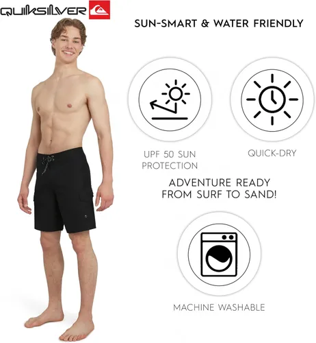 Vista 3 de Quiksilver Men's Swimwear Regular Fit Fixed Waist UPF 50 Quick Dry 22 Inch Board Shorts