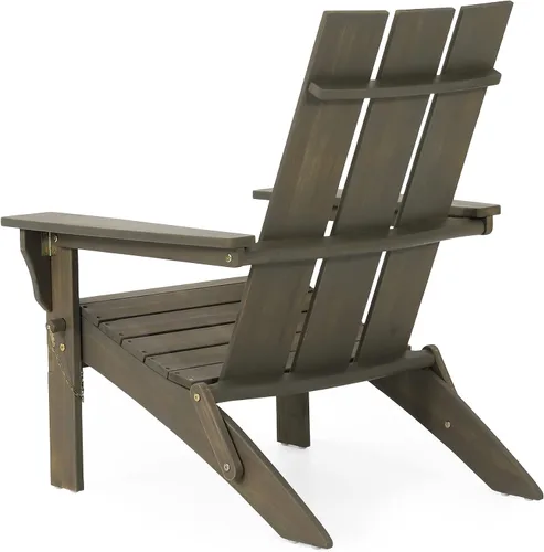 Vista 7 de Christopher Knight Home Zuma Silla Adirondack plegable para exteriores, madera de acacia, color gris