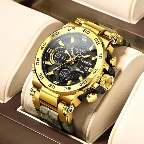 Vista 2 de Men's Outdoor Sports Quartz Watches,Waterproof,Clock,Glow,Alarm Clock Multi-Function Analog & Digital Watches for Men,Big Face Easy to