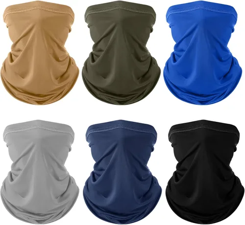 Vista 23 de Geyoga 6 piezas de protección UV para el verano, polaina de cuello refrescante, ropa para la cara, polaina para cuello, bufanda, protector solar