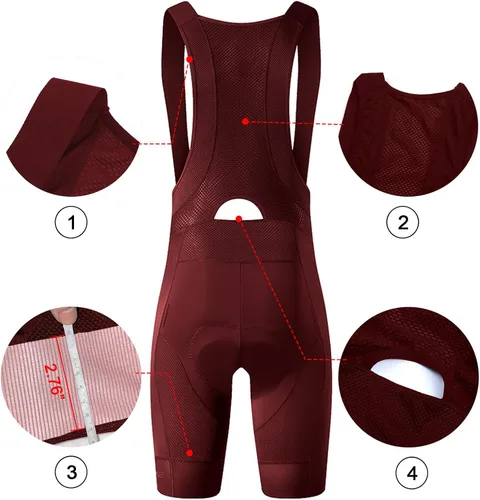 Vista 6 de Ciclismo baberos hombres Ciclismo Bib Shorts Hombres Road Bike Bicicletas Transpirable Acolchado Riding Tights Bib Shorts Ciclismo Hombres