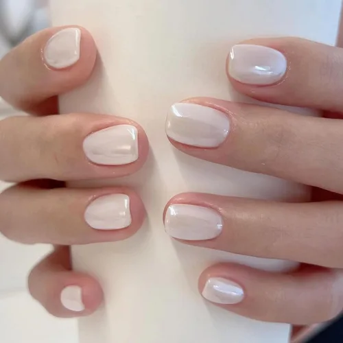 Vista 23 de Uñas Postizas Cuadradas Cortas con Diseños de Lazo 3D, Uñas Postizas de Leopardo con Punta Francesa, Uñas Adhesivas Brillantes, Uñas Acrílicas Nude