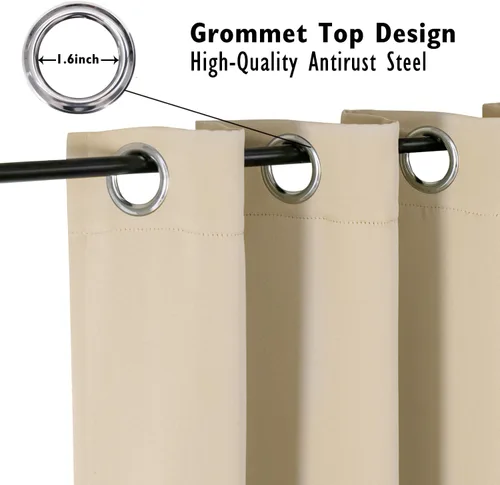 Vista 103 de ChrisDowa - Cortinas cortas para ventana de 40 pulgadas para dormitorio - Cortinas cortas con ojales y aislamiento térmico para oscurecer