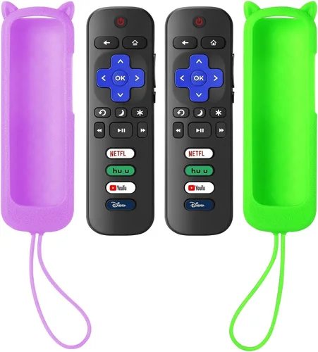 Vista 10 de Control remoto de repuesto para Roku TV con funda protectora suave, control remoto universal para TCL Roku/Hisense Roku/Onn Roku/Sharp Roku/Element