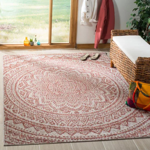 Vista 57 de SAFAVIEH Alfombra lavable al aire libre Courtyard Collection - 2'3" x 5', marfil y verde, no desprende pelusa y fácil limpieza, ideal para patio