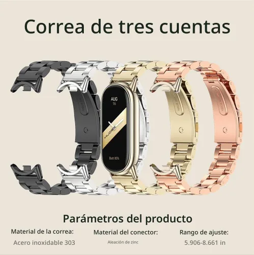 Vista 9 de Correa para Xiaomi Mi Band 10/9/8, Correa de Reemplazo Transpirable para Mi Fit Band 9, Correas de Pulsera Inteligente, Pulsera de Tobillo para Negro
