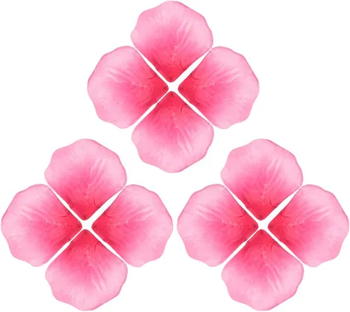Vista 4 de obmwang 2000 pétalos de rosa de seda artificiales para decoración de flores de boda. Rosa y rosa