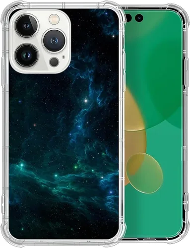 Vista 100 de CARLOCA Funda compatible con iPhone 7 Plus para niña, transparente con increíble diseño de nebulosa espacial, diseño de plástico a prueba de golpes