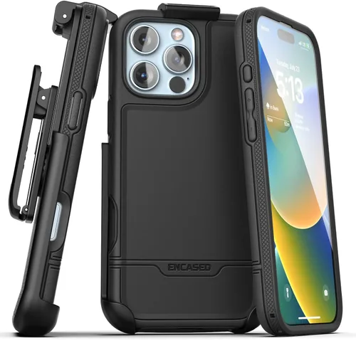 Vista 20 de ENCASED Funda para cinturón con clip para iPhone 11 (2019 Rebel Armor) Funda protectora resistente de cuerpo completo con soporte (Negro)