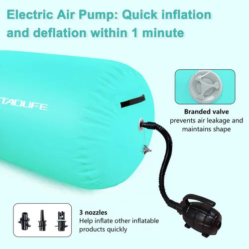 Vista 3 de Gymnastics Air Roller Air Barrel, Inflatable Tumble Roller Mat, Air Roller Gymnastics Barrel Kids Back Somersault Backbend Trainer for Yoga Training
