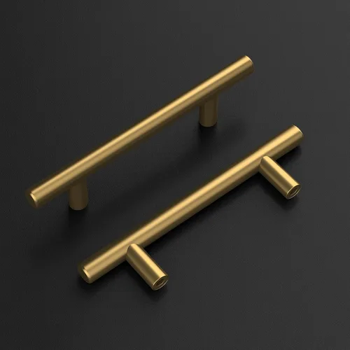 Vista 7 de Goldenwarm - Paquete de 30 manijas doradas de 3 pulgadas para gabinetes, tiradores cepillados dorados para cajones de latón, manijas para cajones