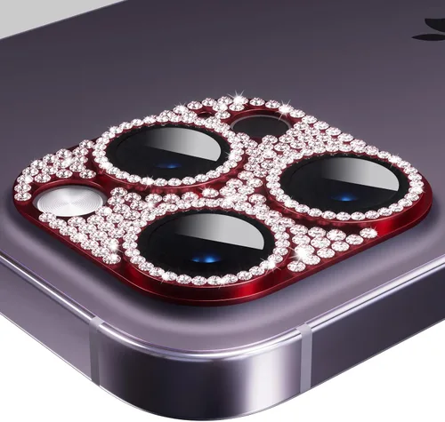 Vista 10 de AKABEILA Compatible con cámara iPhone 11 Pro Max/11 Pro, protector de lente con diamantes de imitación, protección de vidrio templado 9H, Negro