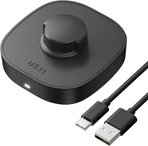 Vista 7 de Compatible with Aura-Ring Gen3 Charger Size 6, Fast and Safe Charging Dock with USB-C Cable, Travel-Friendly Design for Smart Ring (Black)