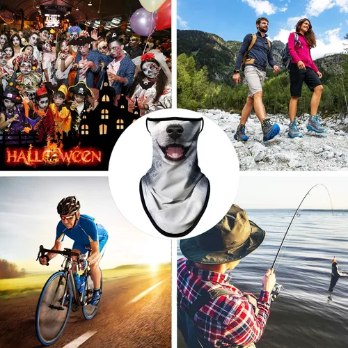 Vista 7 de Obacle Bandana facial con bucles para las orejas, polaina transpirable para el cuello para hombres y mujeres