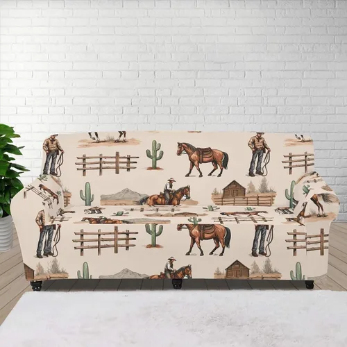 Vista 42 de Funda de sofá de Seater, estilo bohemio, antiarañazos, diseño tribal navajo, nativo americano, diseño tribal, funda de sofá, lavable, elástica